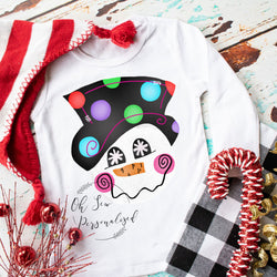 Snowman Christmas Shirt - Christmas Shirts For Girls - Girl Christmas Shirt - Snowman - Polka Dots - Girly - Toddler Christmas - Christmas