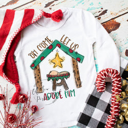 Oh Come Let Us Adore Him Shirt - Manger Scene Shirt - Manger - Jesus - Christmas Shirt - Christmas - Star