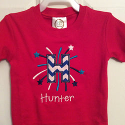 Starburst firework letter 4th of July / Fourth of July Shirt / 4th of July Shirt / Boy fourth of july / girl fourth of july