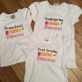 Preschool Shirt - Back to school shirt - Preschool princess - Preschool princess shirt - girl preschool shirt - preschool shirt for girls