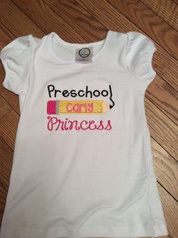 Preschool Shirt - Back to school shirt - Preschool princess - Preschool princess shirt - girl preschool shirt - preschool shirt for girls