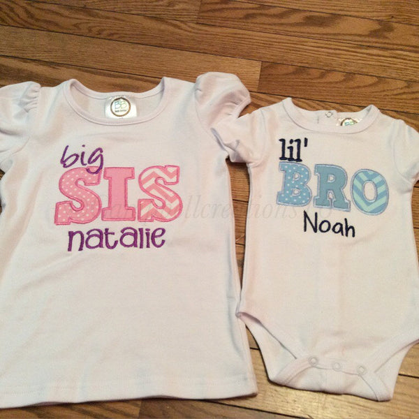 Big sister little brother big brother little sister shirts / big sis shirt / big bro shirt / lil sis shirt / lil bro shirt / sibling shirt