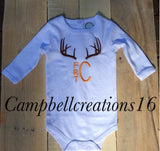 Deer Antler Monogram Shirt / Deer Antler Monogram Onesie / Deer Antler Monogram / Deer Antler Shirt / Deer Antler Boy Monogram Shirt