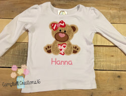 Valentine Shirts For Girls - Girl Valentine Shirt - Valentines Day Shirt - Valentine Bear Shirt for Girl - Valentine Bear Shirt