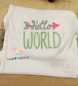 Hello World Bodysuit - Hello World Infant Clothing - Coming Home Shirt - Baby Shower Gift