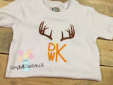 Deer Antler Monogram Shirt / Deer Antler Monogram Onesie / Deer Antler Monogram / Deer Antler Shirt / Deer Antler Boy Monogram Shirt