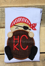 Pirate shirt for boys - monogrammed pirate shirt - summer shirt for boys - boy pirate summer shirt