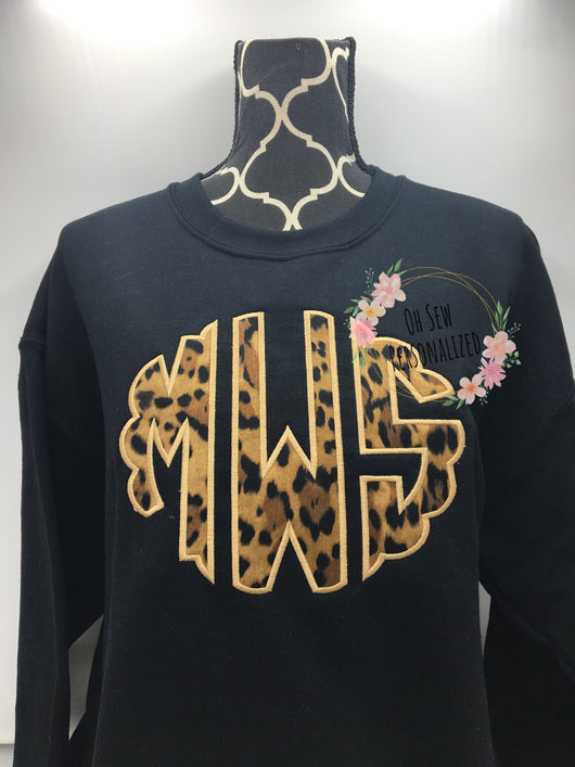 Leopard monogram black sweatshirt